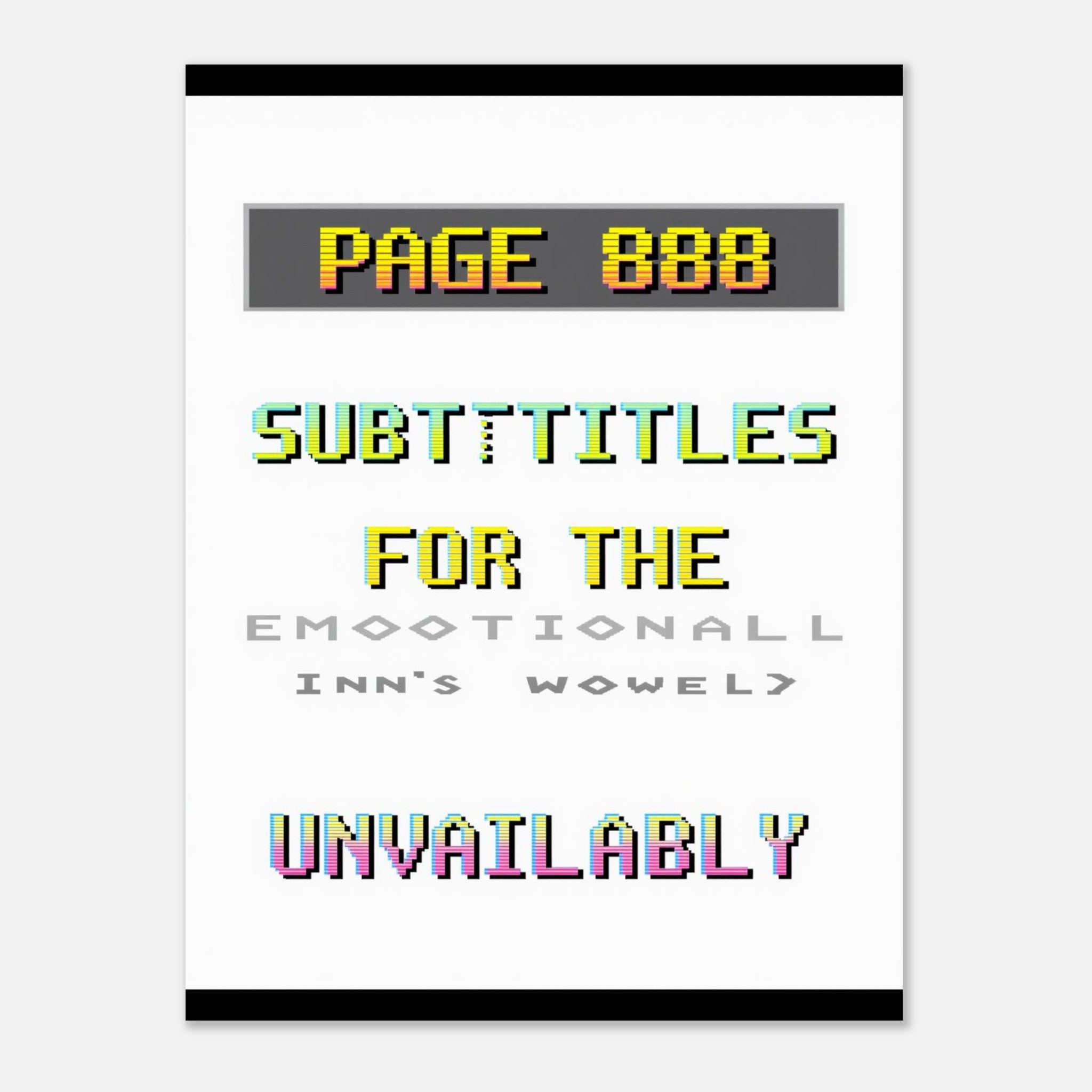 Ceefax Teletext A1 Art Print Art Print — detail view | Wild Thread Co
