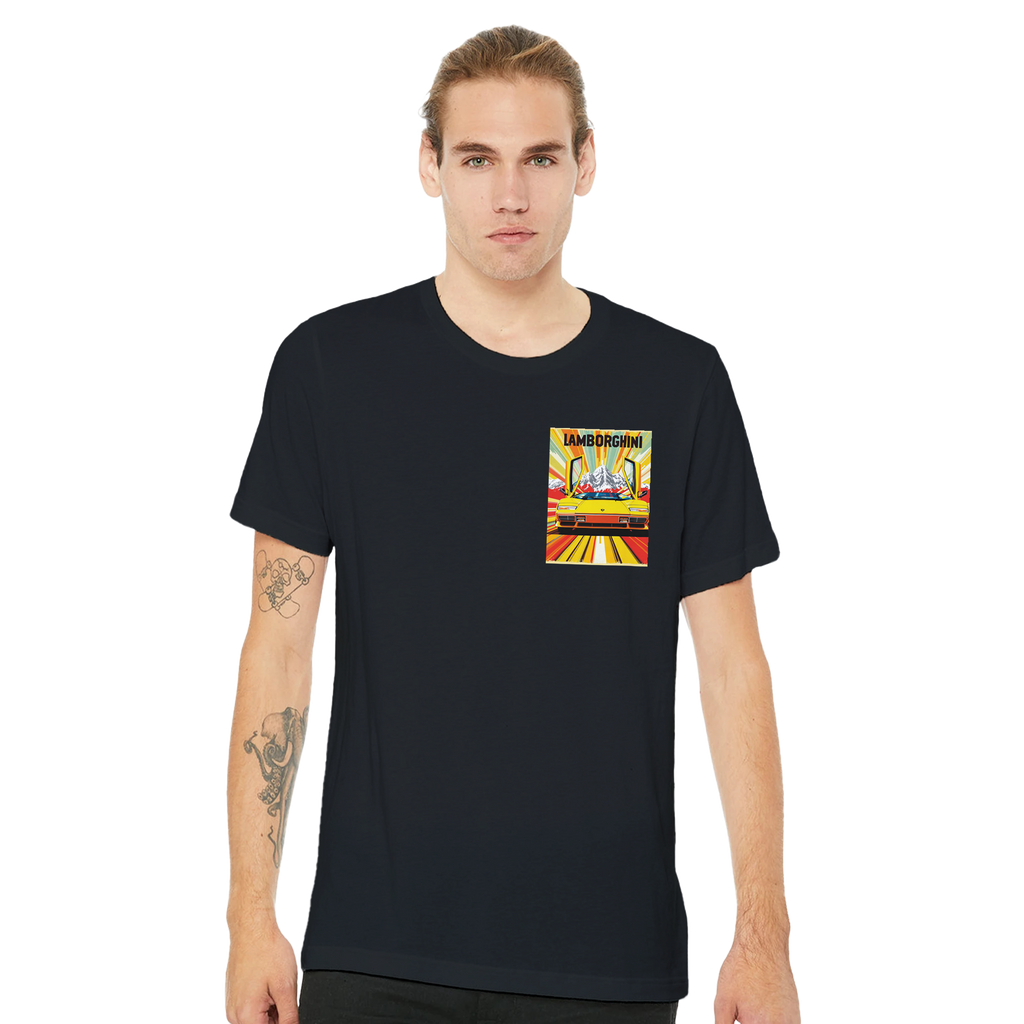 Lamborghini Countach Lp400 Yellow T-Shirt — detail view | Wild Thread Co