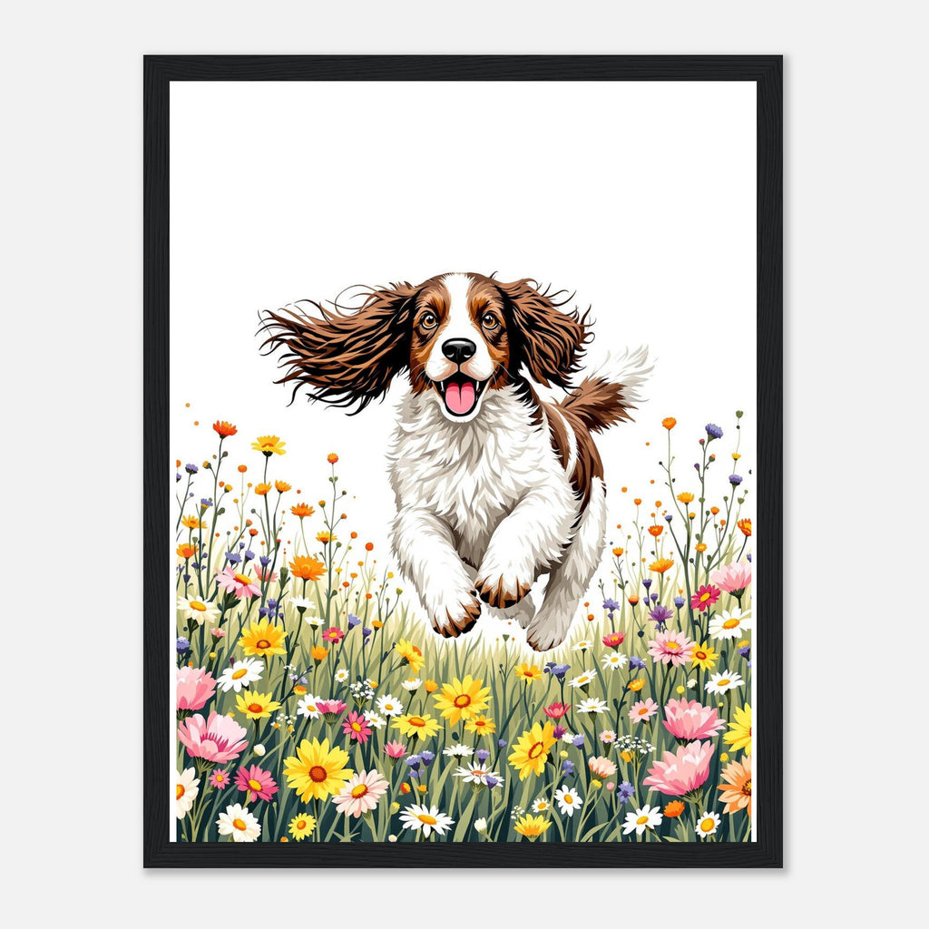 Cocker Spaniel Field Framed Art Print — detail view | Wild Thread Co