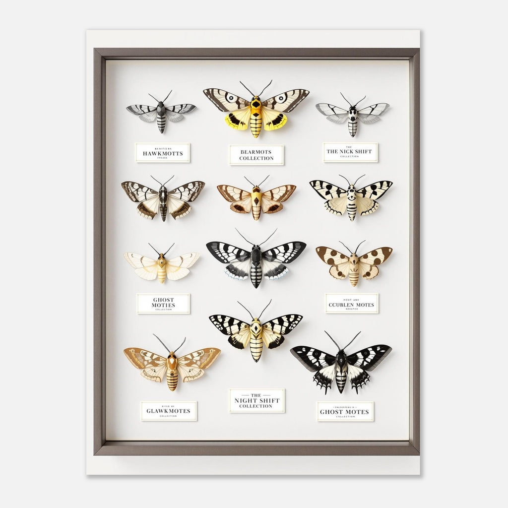 British Moth Specimen Case A1 Art Print Art Print — detail view | Wild Thread Co