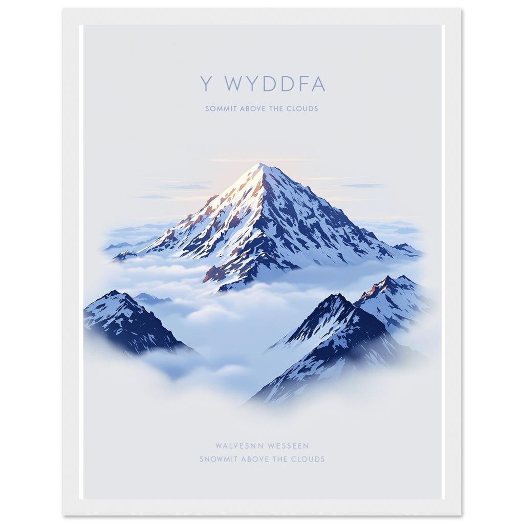 Snowdon Y Wyddfa Cloud Inversion Framed Art Print — detail view | Wild Thread Co