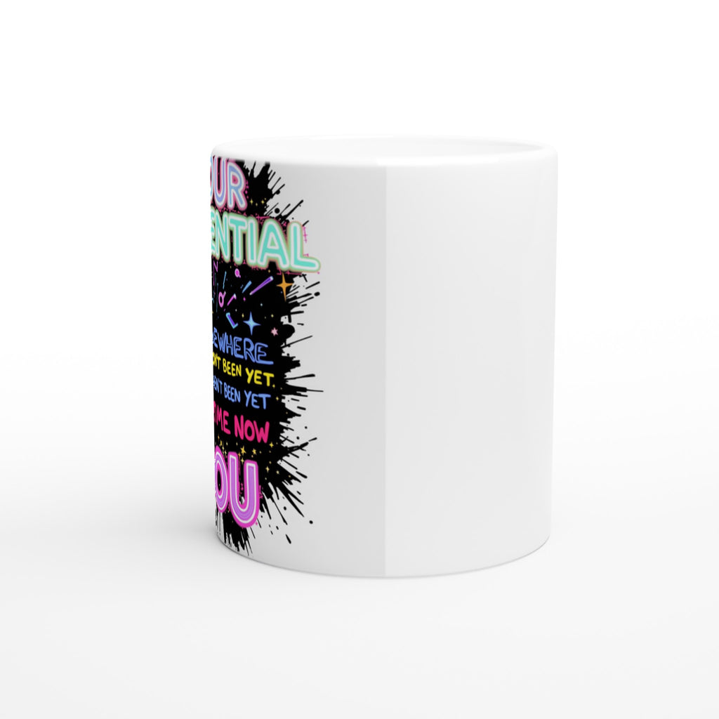 Y2k Rave Flyer Motivational Mug — detail view | Wild Thread Co