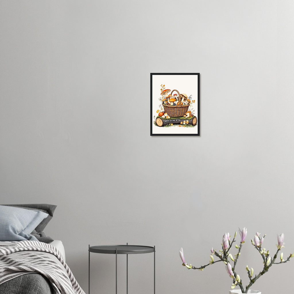 Foraged Mushroom Basket Framed Print Wall Art Ready to Hang UK — Framed Art Print | Wild Thread Co