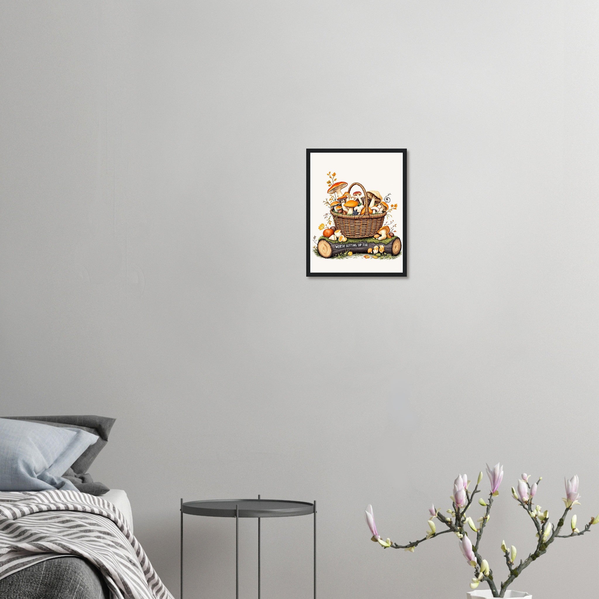 Foraged Mushroom Basket Framed Print Wall Art Ready to Hang UK — Framed Art Print | Wild Thread Co