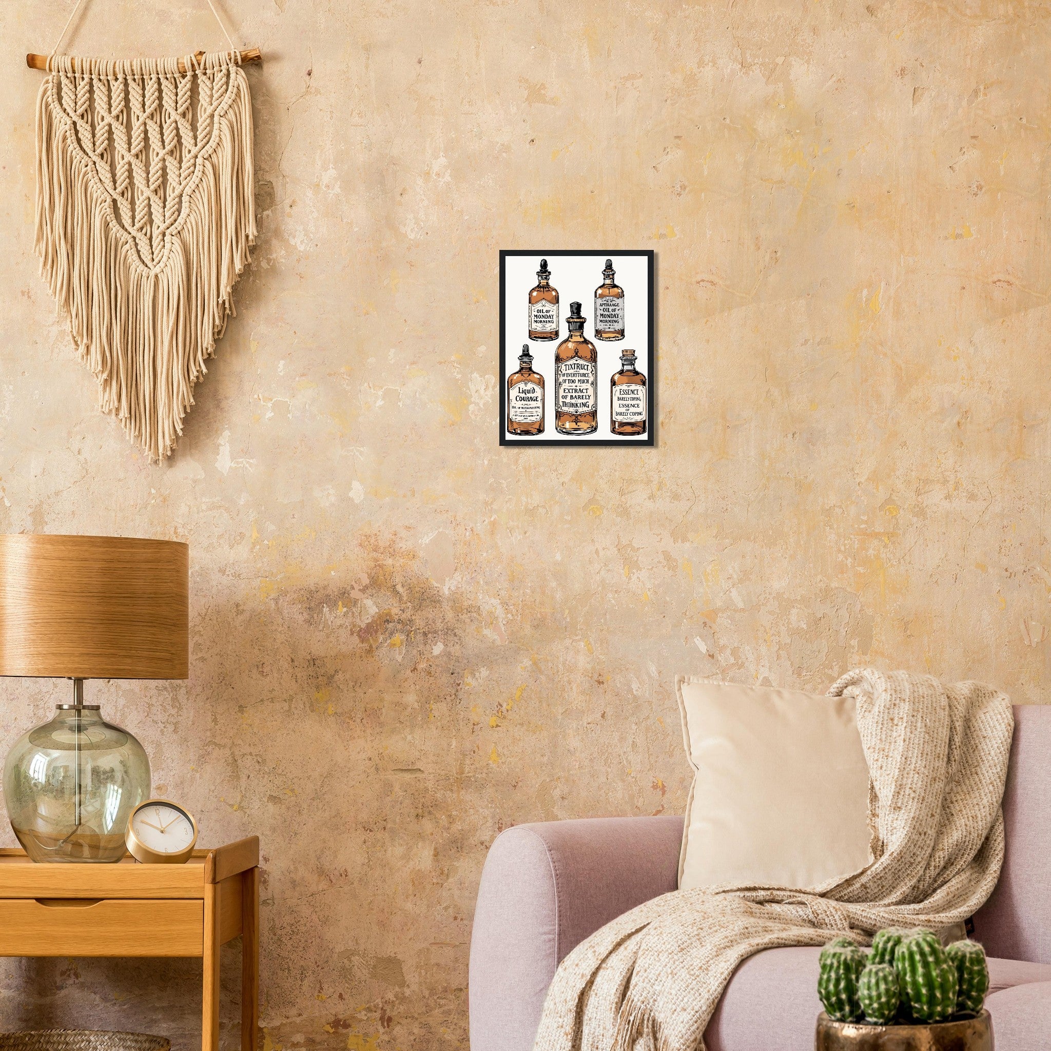 Apothecary Bottles Framed Print Wall Art Ready to Hang UK — Framed Art Print | Wild Thread Co