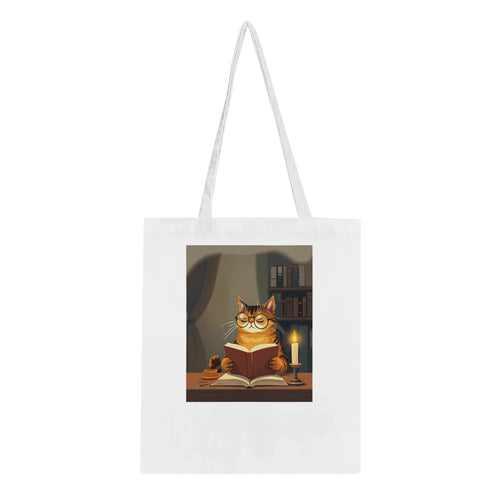 Cat Reading Book Tote Bag Cotton Shopper UK — Tote Bag | Wild Thread Co UK