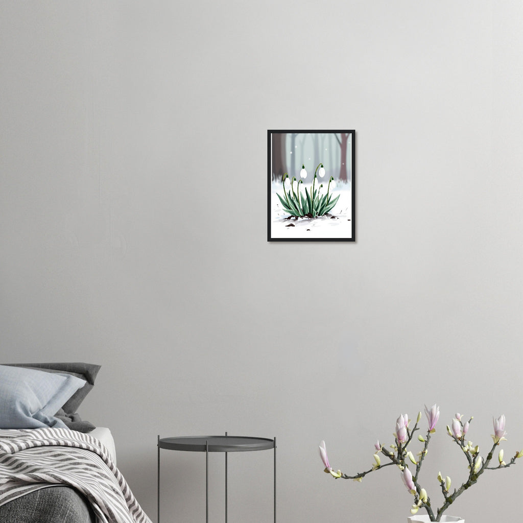 Snowdrop February First Flowers Framed Art Print — detail view | Wild Thread Co