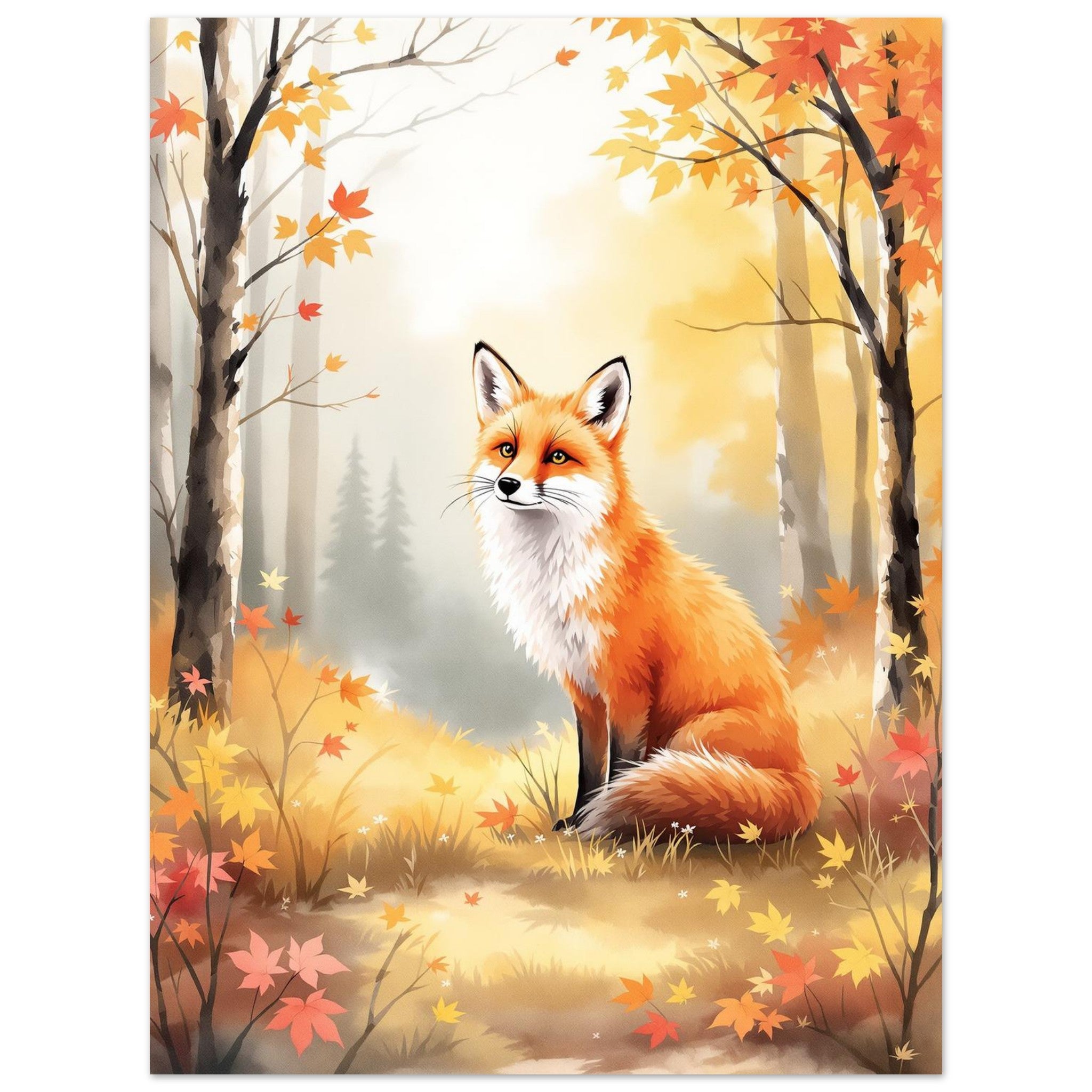 Fox Watercolour Art Print Art Print — detail view | Wild Thread Co