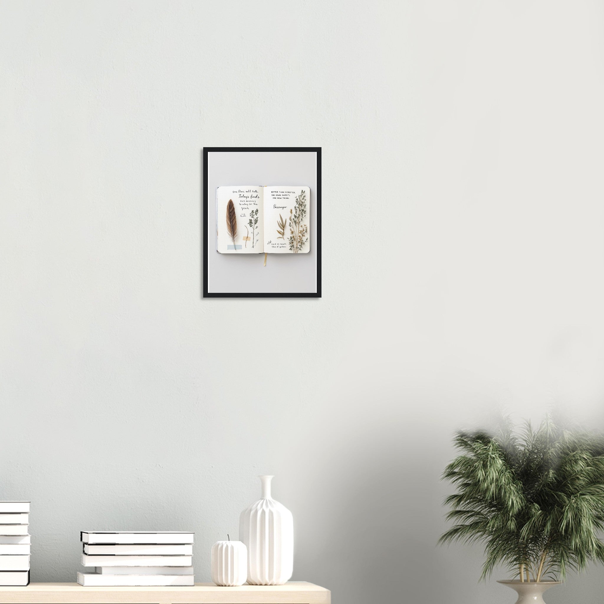 Naturalist Field Journal Sketches Framed Print Wall Art Ready to Hang Framed Art Print — detail view | Wild Thread Co