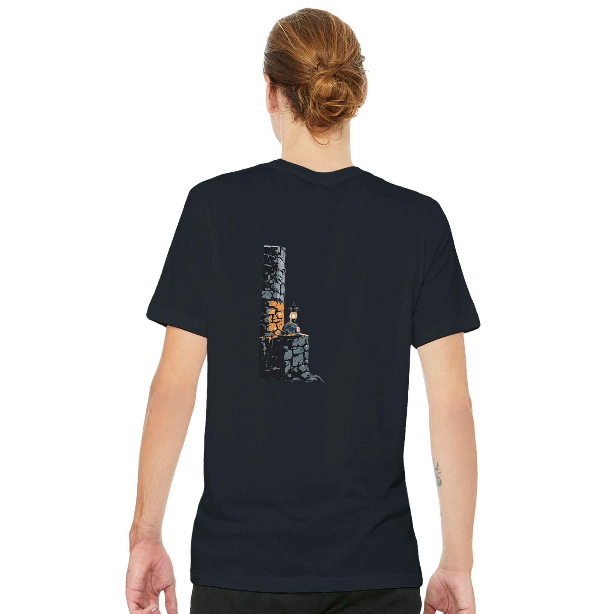 Coalfield Mining Heritage Lamp Helmet T-Shirt — detail view | Wild Thread Co