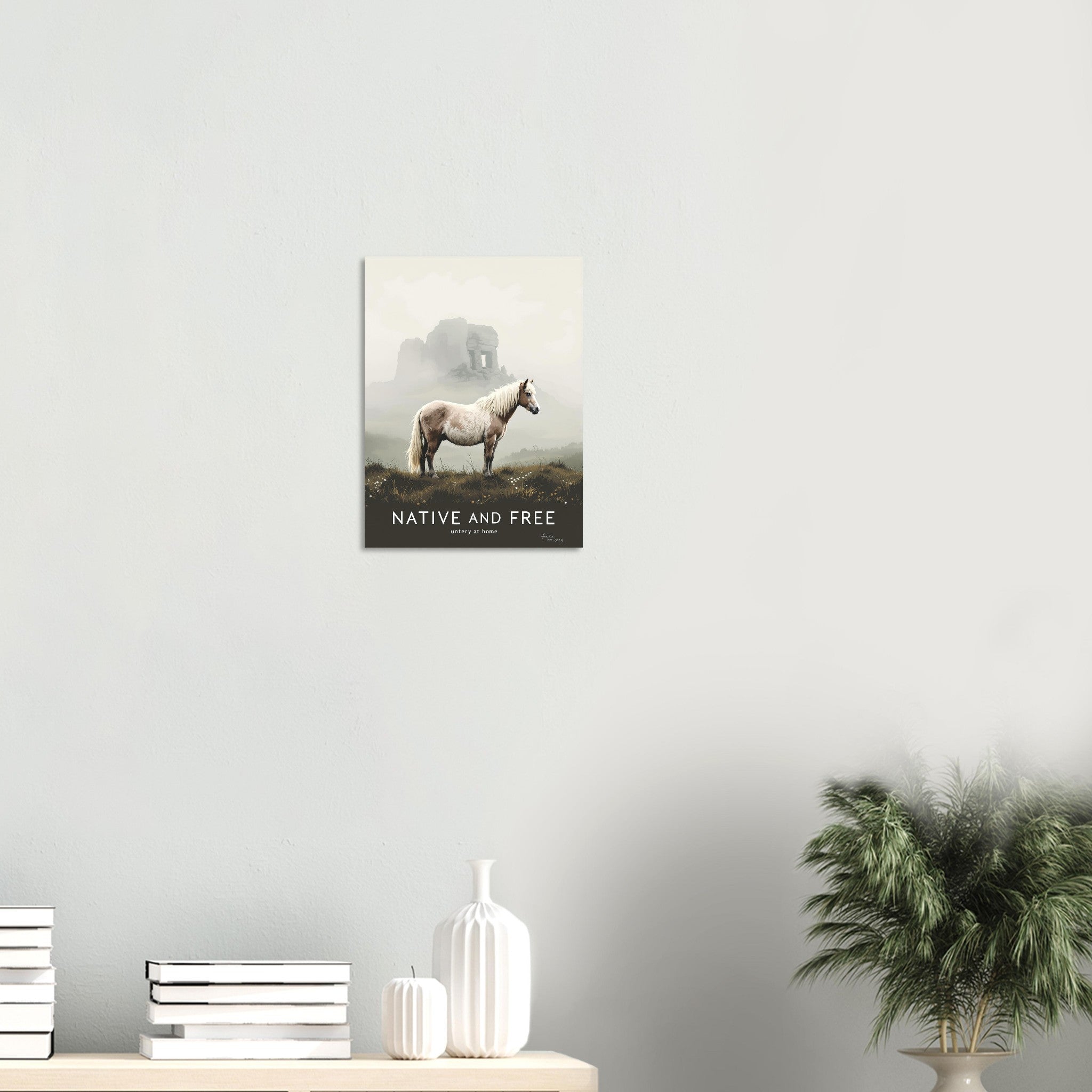 Dartmoor Pony Mist A1 Art Print Art Print — detail view | Wild Thread Co