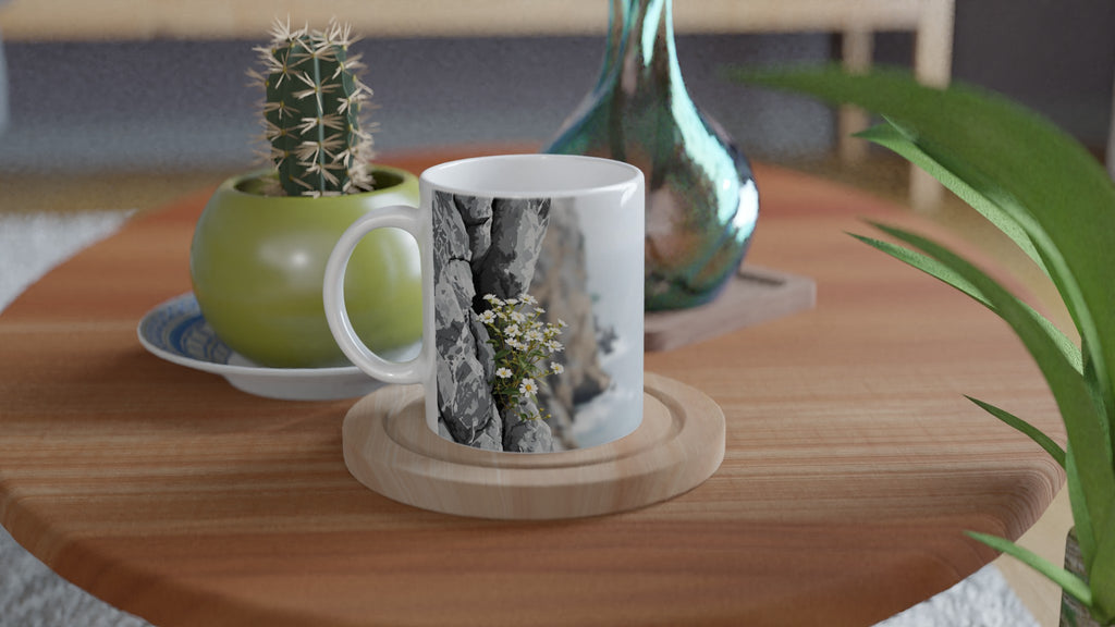 Sea Campion Cliff Crack Granite Mug — detail view | Wild Thread Co