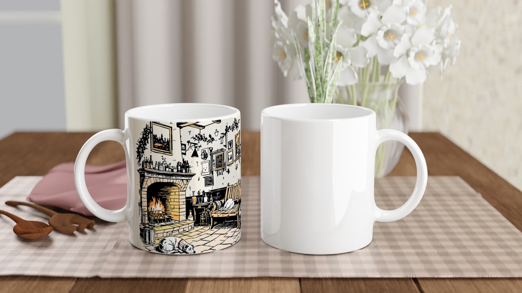 The Best Corner in England Country Pub Mug — detail view | Wild Thread Co