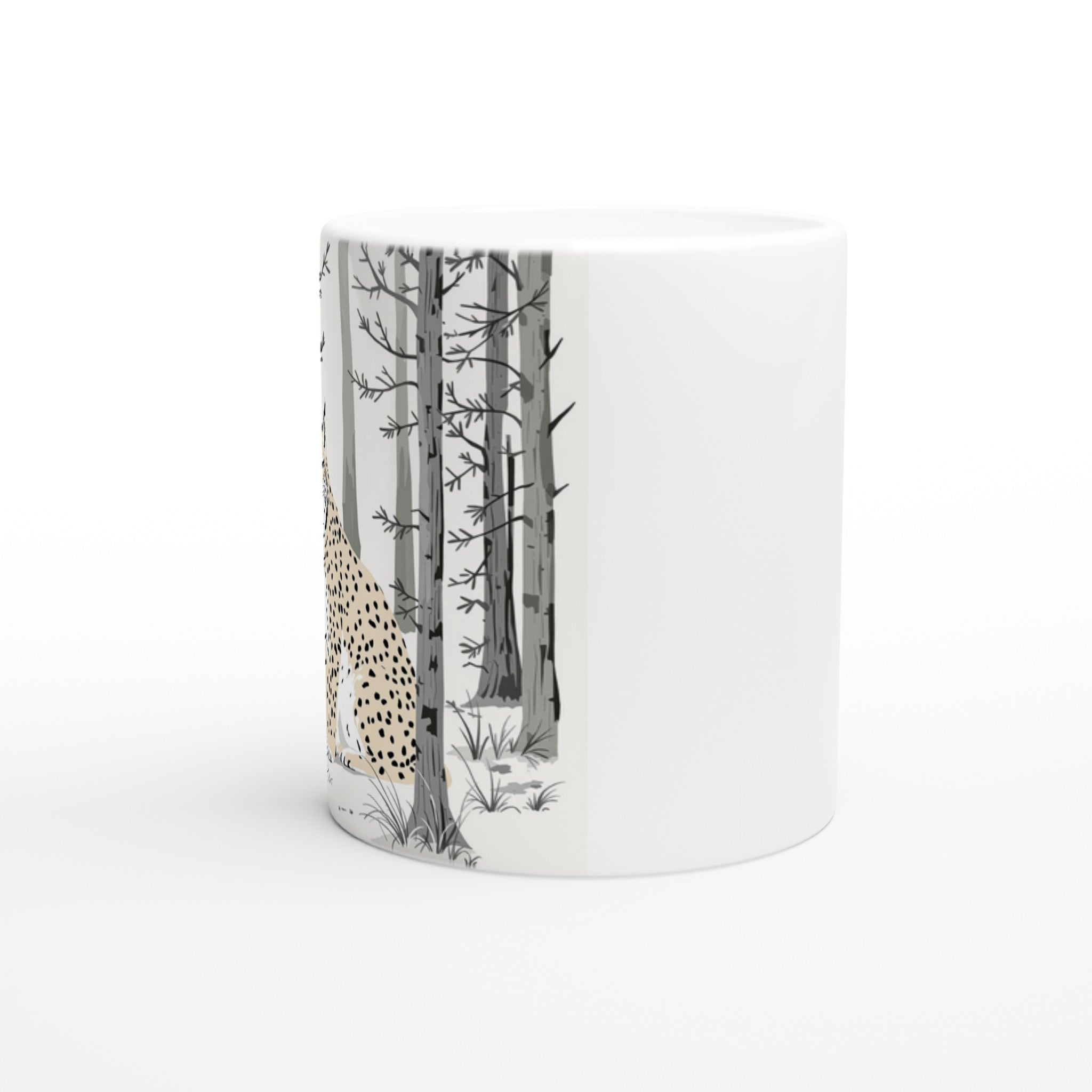 Lynx Scottish Pine Forest Ghost Mug — detail view | Wild Thread Co