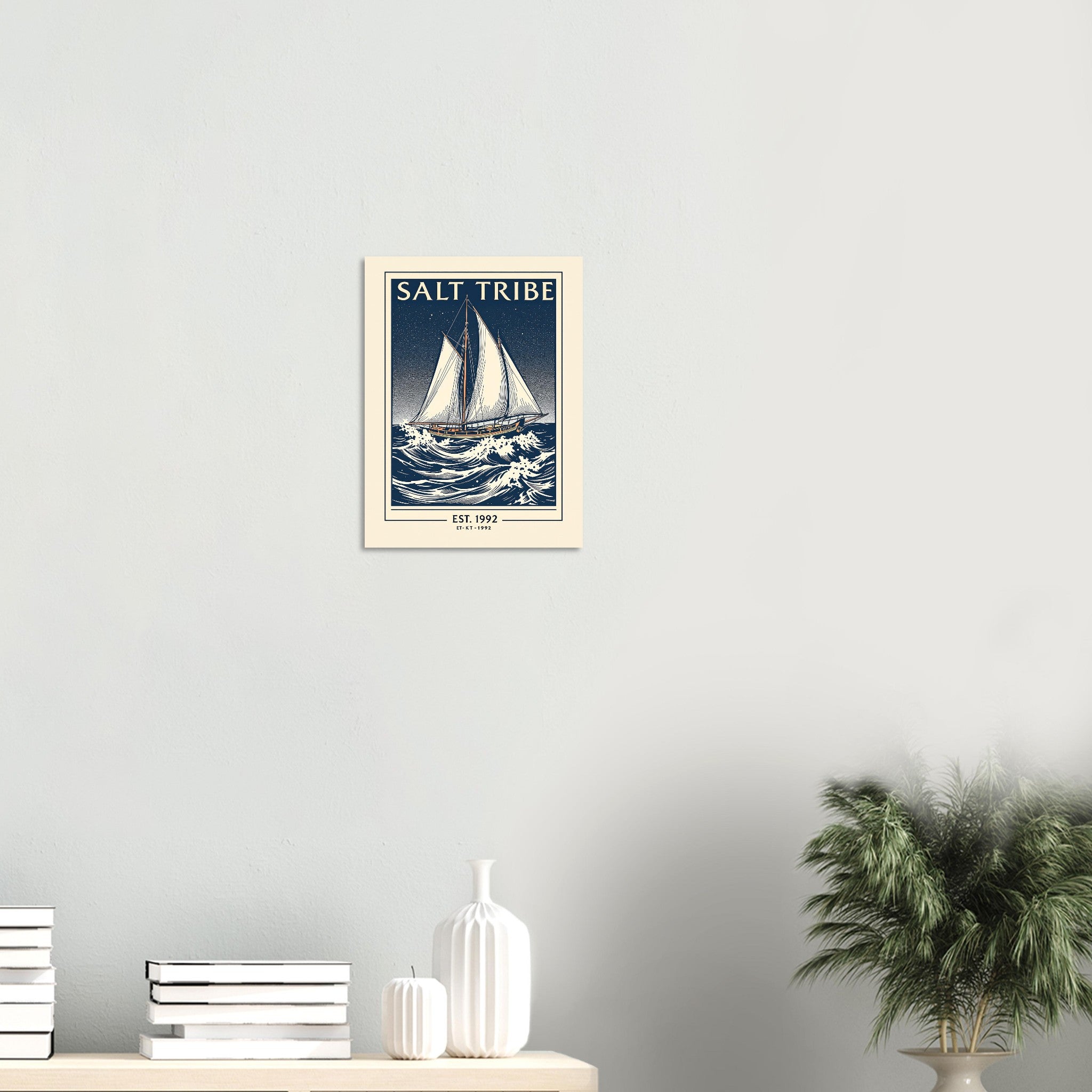Salt Tribe Vintage Travel Poster Art Print — detail view | Wild Thread Co