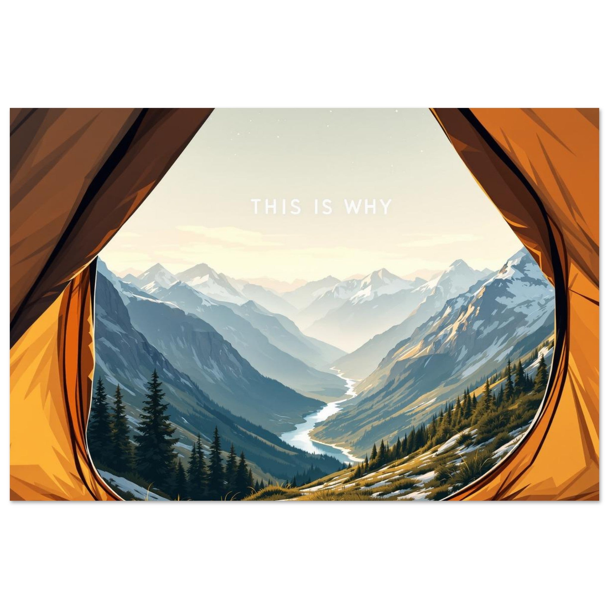 Tent Doorway Mountain Morning — Print Material | Wild Thread Co UK