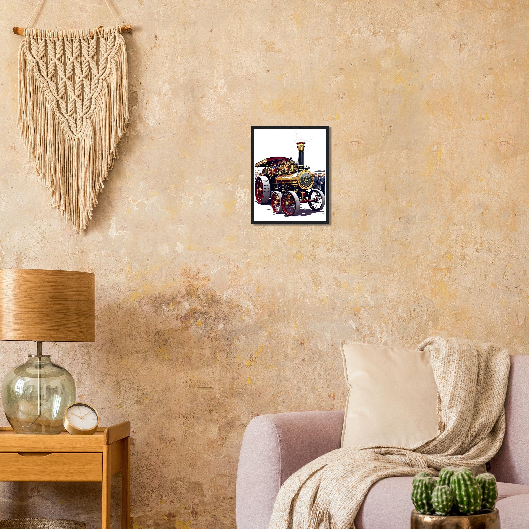 Steam Traction Engine Rally Framed Art Print — detail view | Wild Thread Co