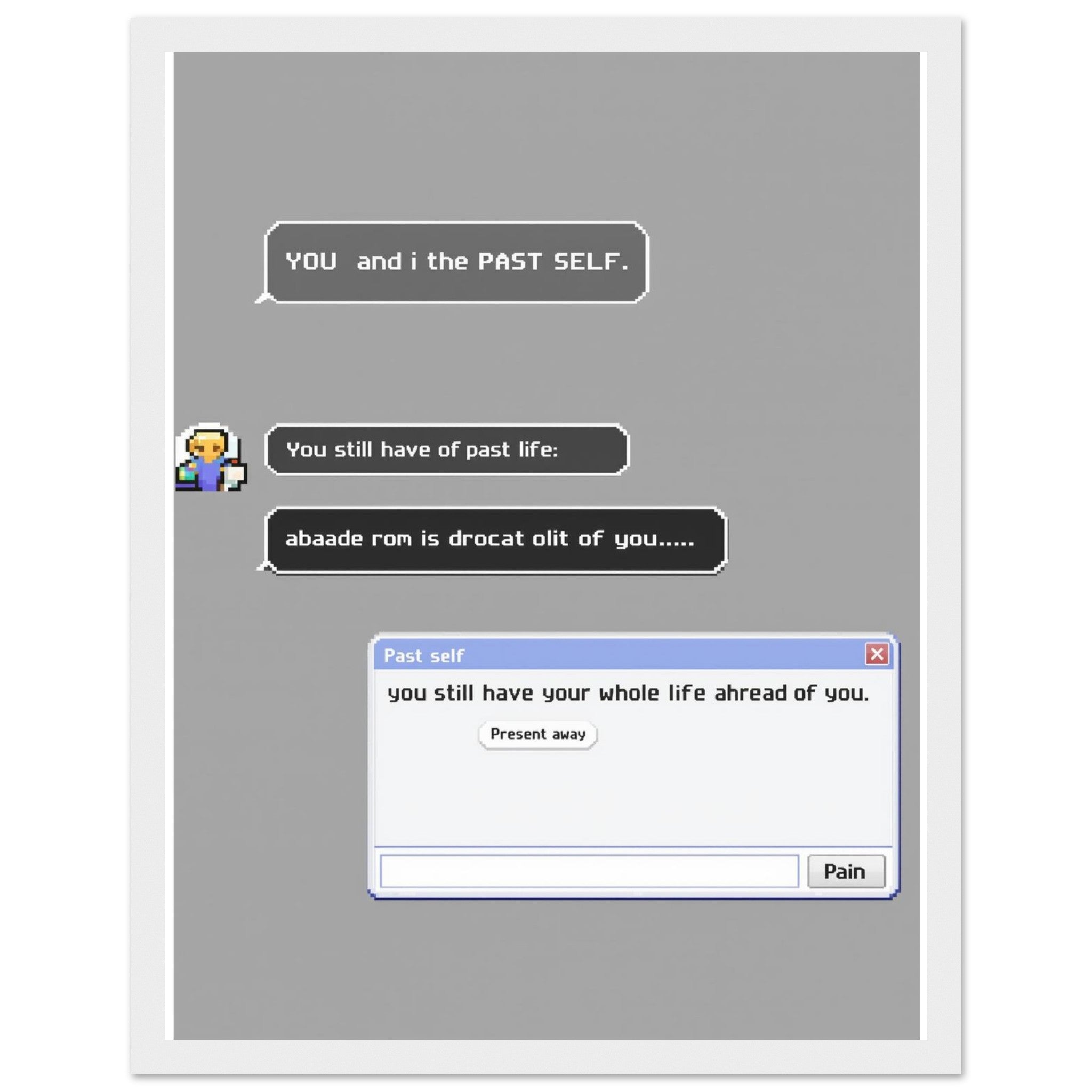 Y2k Early Internet Aim Nostalgia Framed Print Wall Art Ready to Hang Framed Art Print — detail view | Wild Thread Co