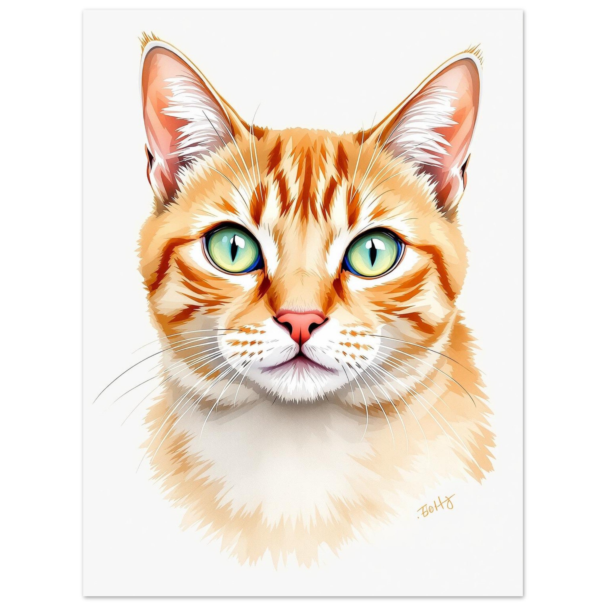 Ginger Tabby Portrait Art Print Art Print — detail view | Wild Thread Co