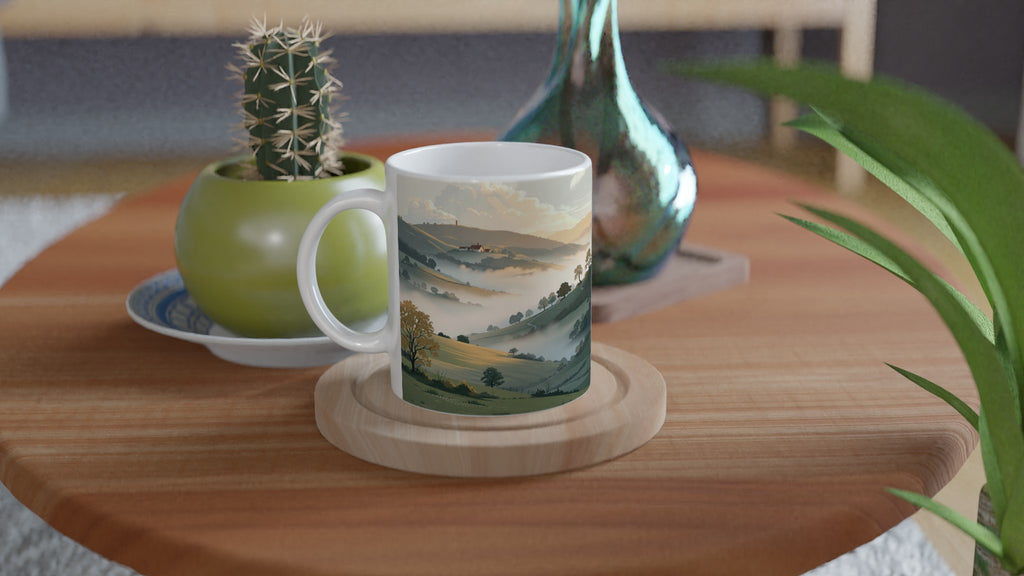 Morning Mist Valley Farm Mug — detail view | Wild Thread Co