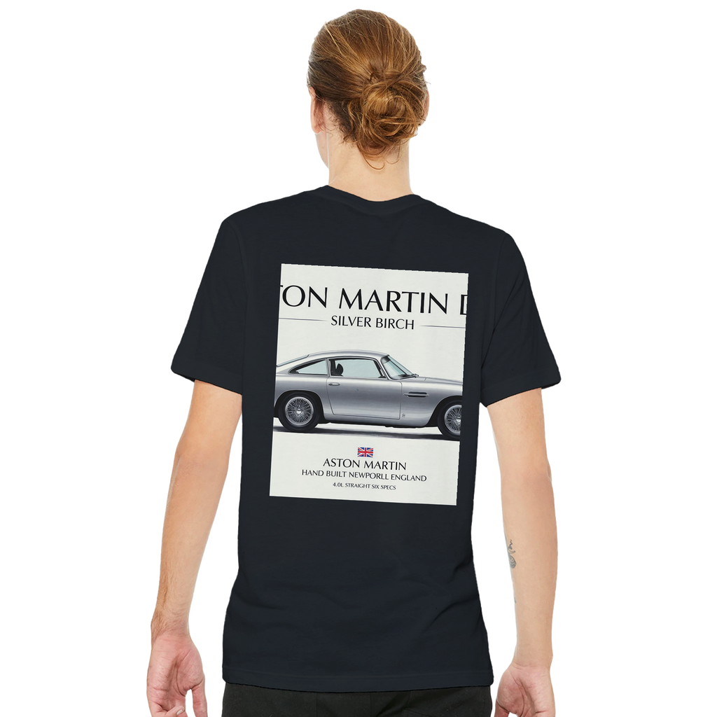 Aston Martin Db5 British Spec Poster T-Shirt — detail view | Wild Thread Co