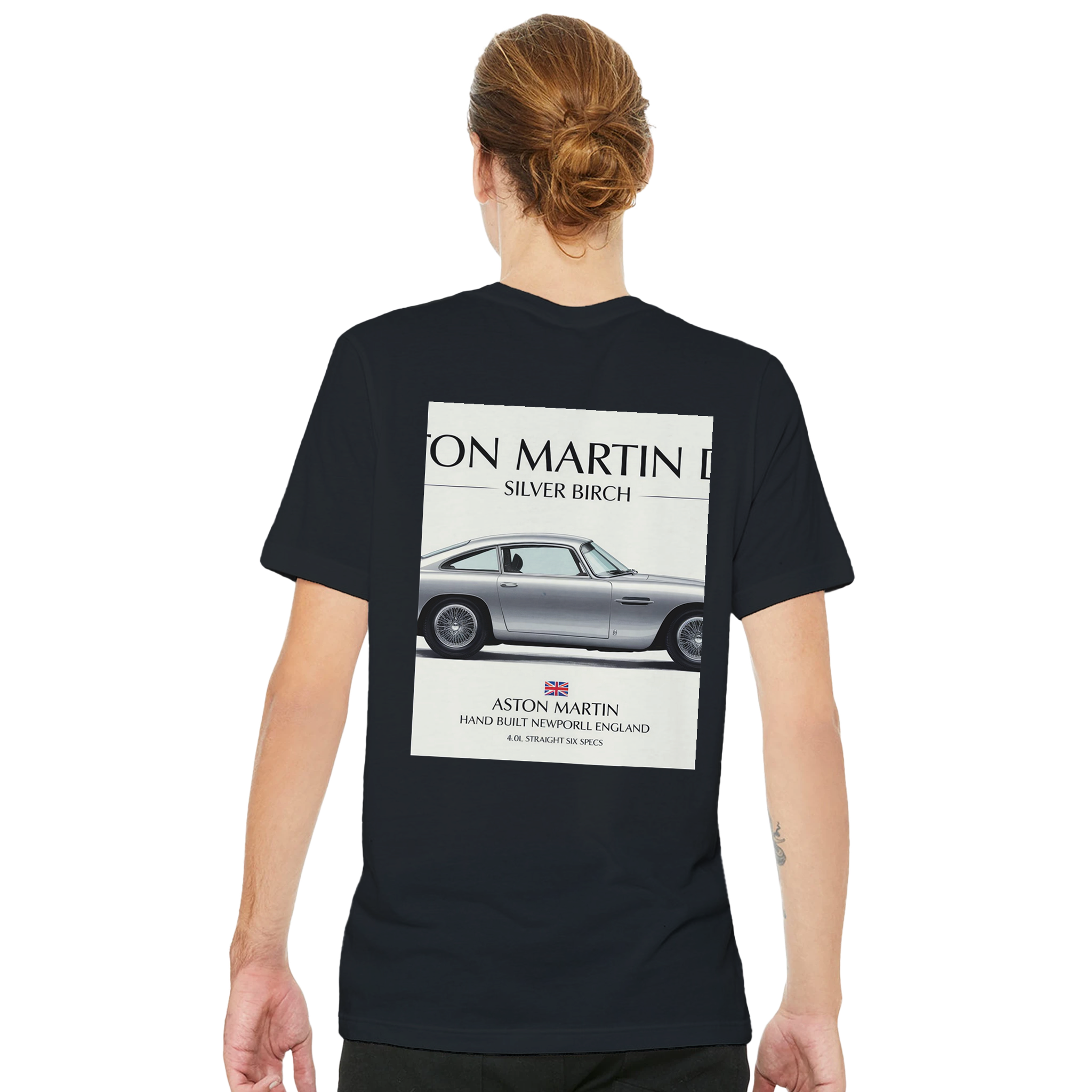 Aston Martin Db5 British Spec Poster T-Shirt — detail view | Wild Thread Co