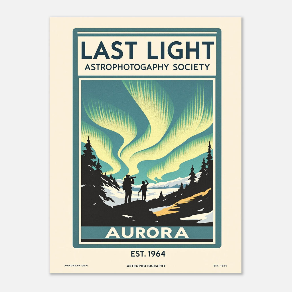 Last Light Vintage Travel Poster Art Print — detail view | Wild Thread Co