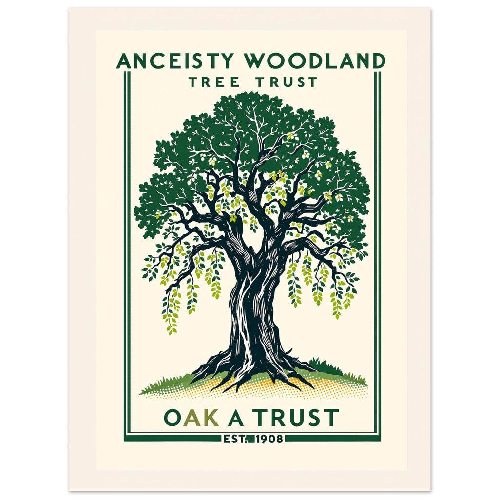 Ancient Woodland Vintage Travel Poster — Art Print | Wild Thread Co