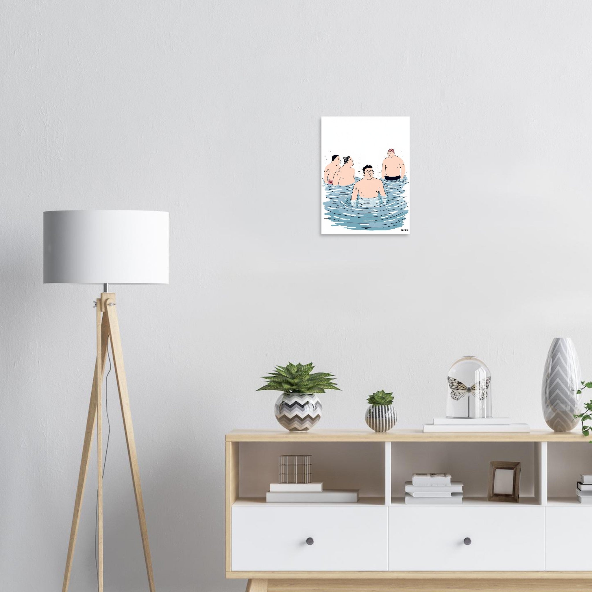 Cold Water Swimming Group , Wild Swimming Gift A1 UK Art Print Poster Wall Art U — Art Print | Wild Thread Co UK