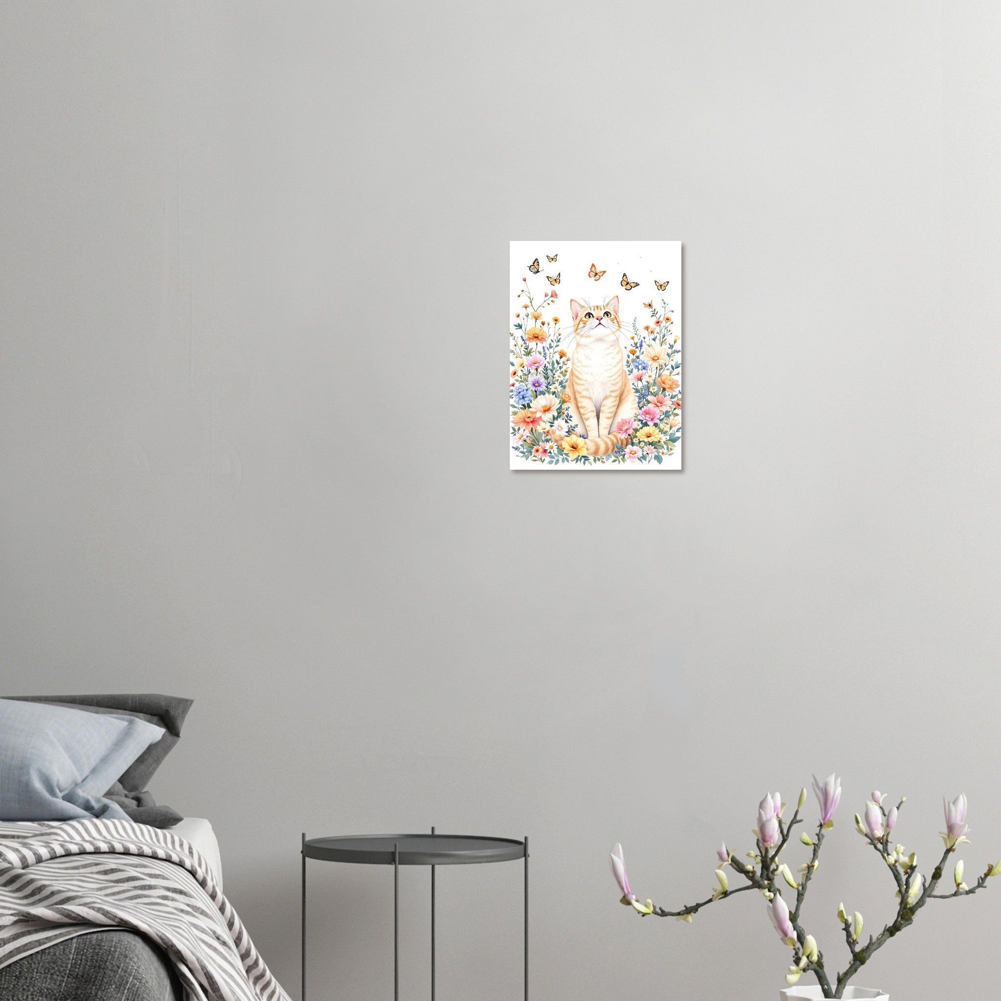 Cat In Flowers Art Print Art Print — detail view | Wild Thread Co