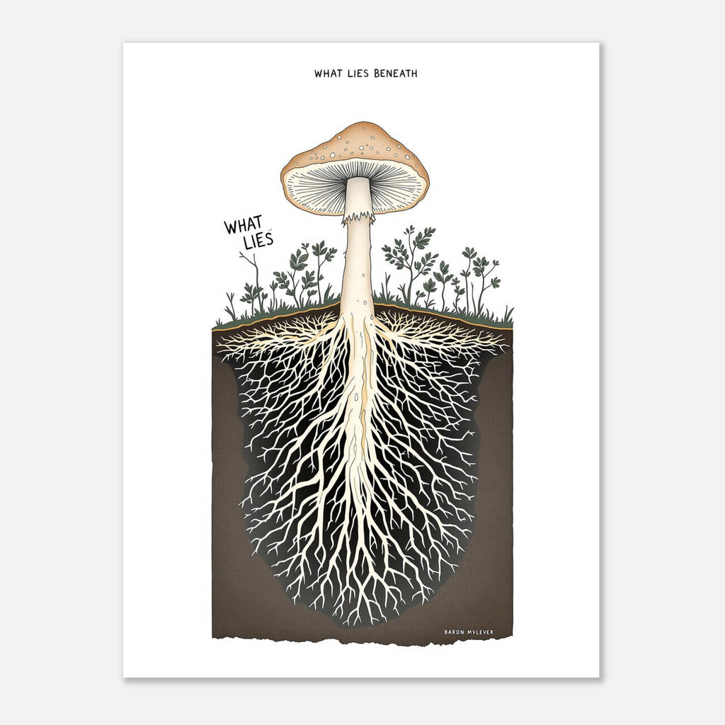 Mycelium Network Cross-Section Art Print Art Print — detail view | Wild Thread Co