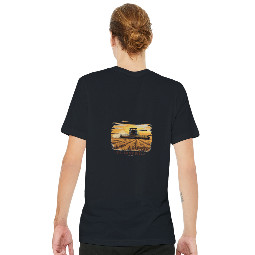Combine Harvester Dusk Final Field T-Shirt — detail view | Wild Thread Co