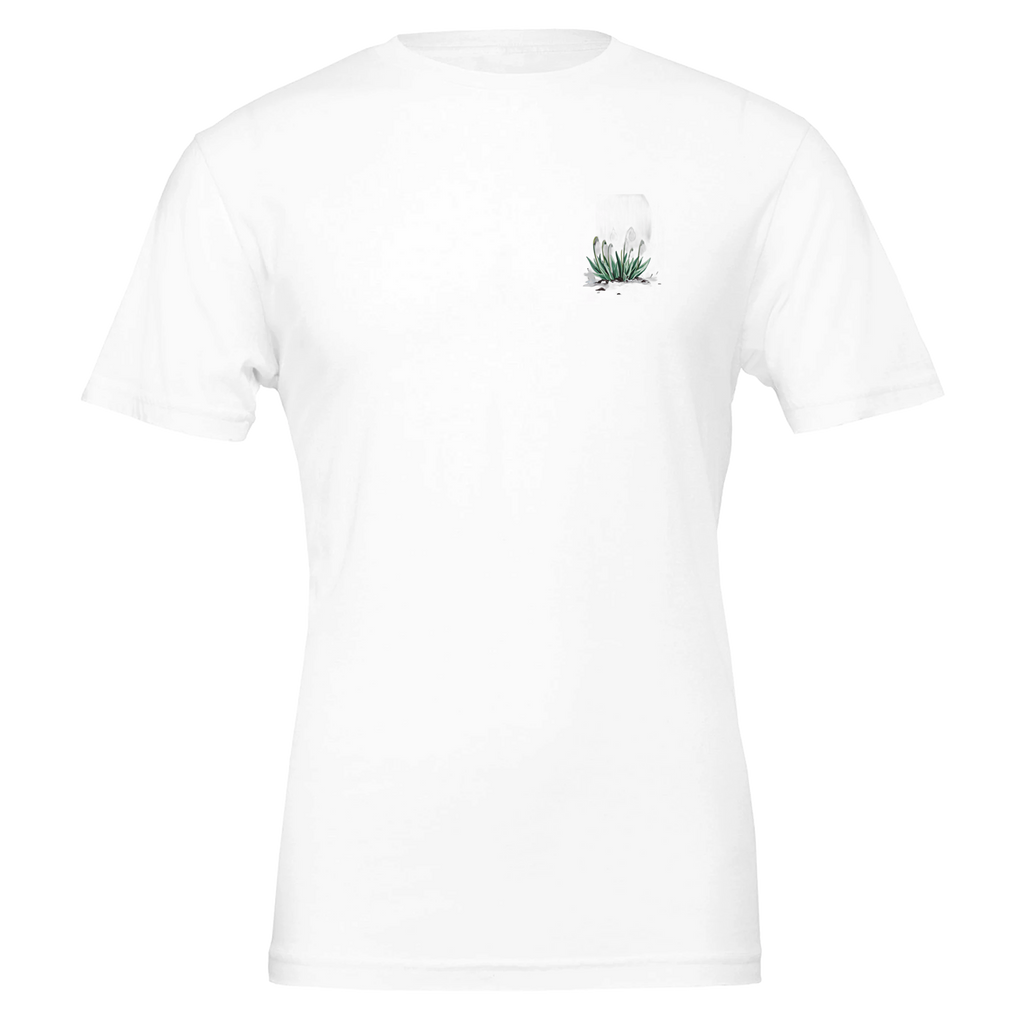 Snowdrop February First Flowers T-Shirt — detail view | Wild Thread Co