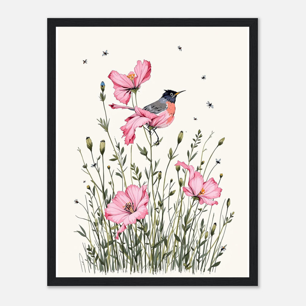 Ragged Robin Wet Meadow Damselflies Framed Art Print — detail view | Wild Thread Co