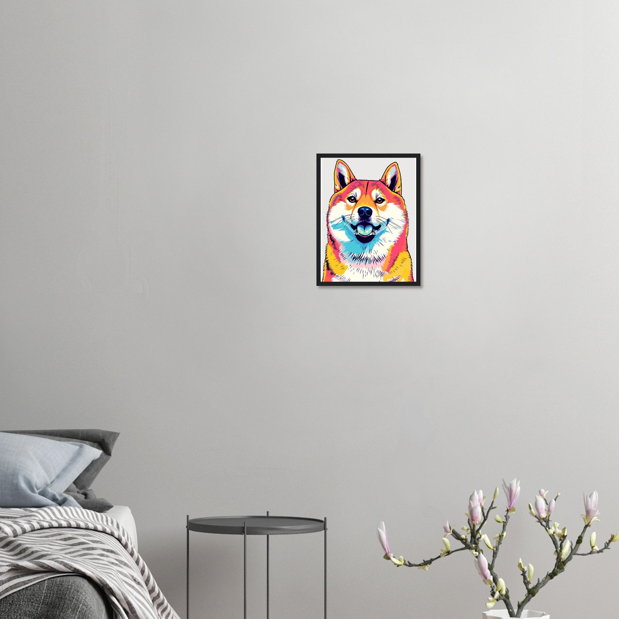 Shiba Inu Meme Framed Art Print — detail view | Wild Thread Co