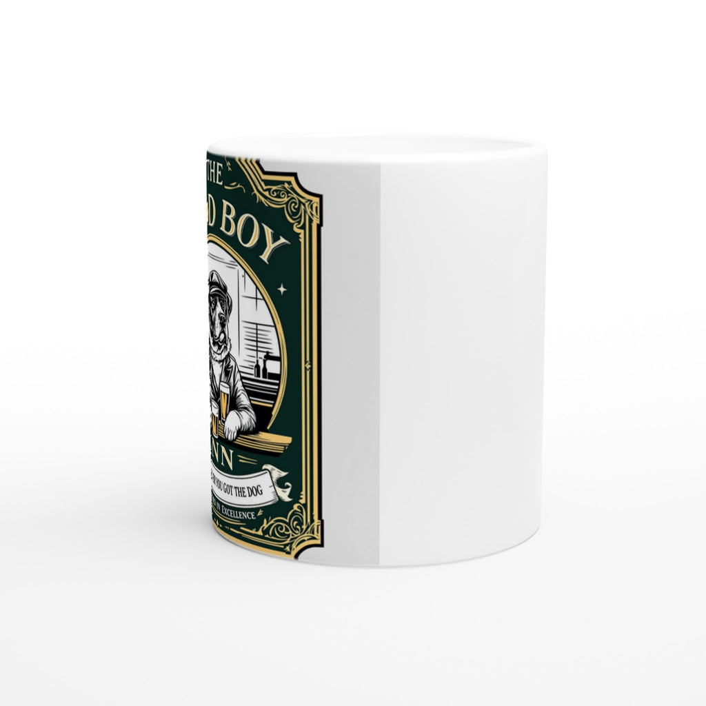 The Good Boy Inn Dog Dad Pub Shirt — Mug detail view | Wild Thread Co