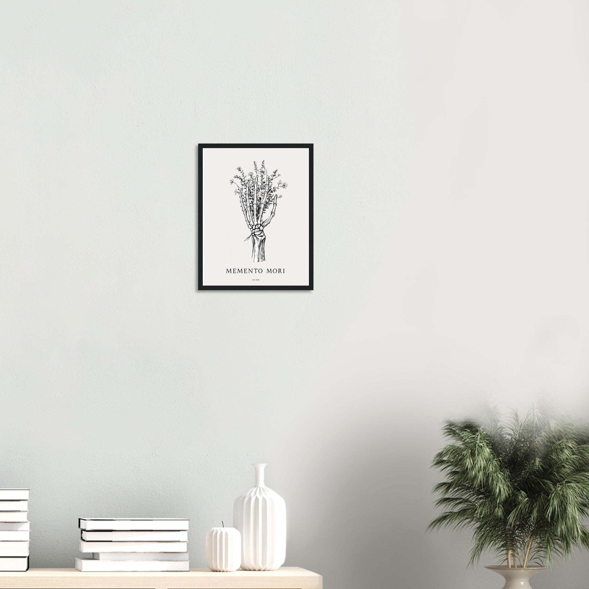 Dark Academia Skeleton Anatomy Framed Print Wall Art Ready to Hang UK Framed Art Print — detail view | Wild Thread Co