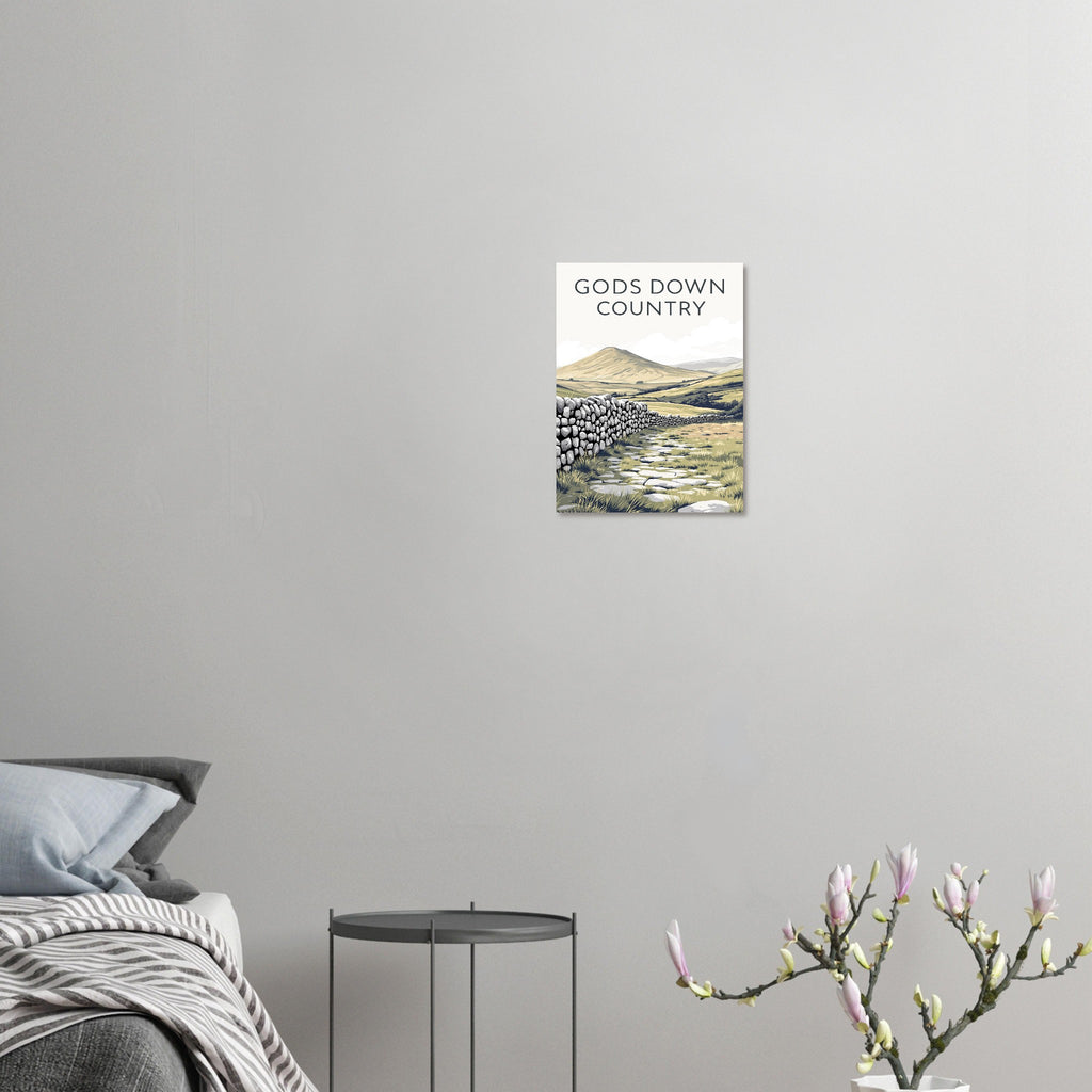 Yorkshire Dales Gods Own Country Art Print Print Material — detail view | Wild Thread Co