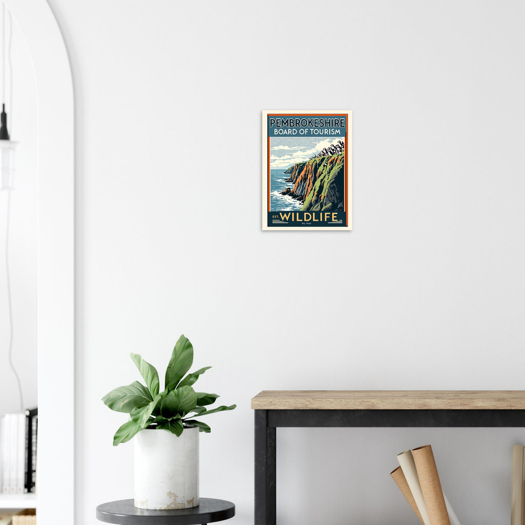 Pembrokeshire Vintage Travel Poster Art Print — detail view | Wild Thread Co