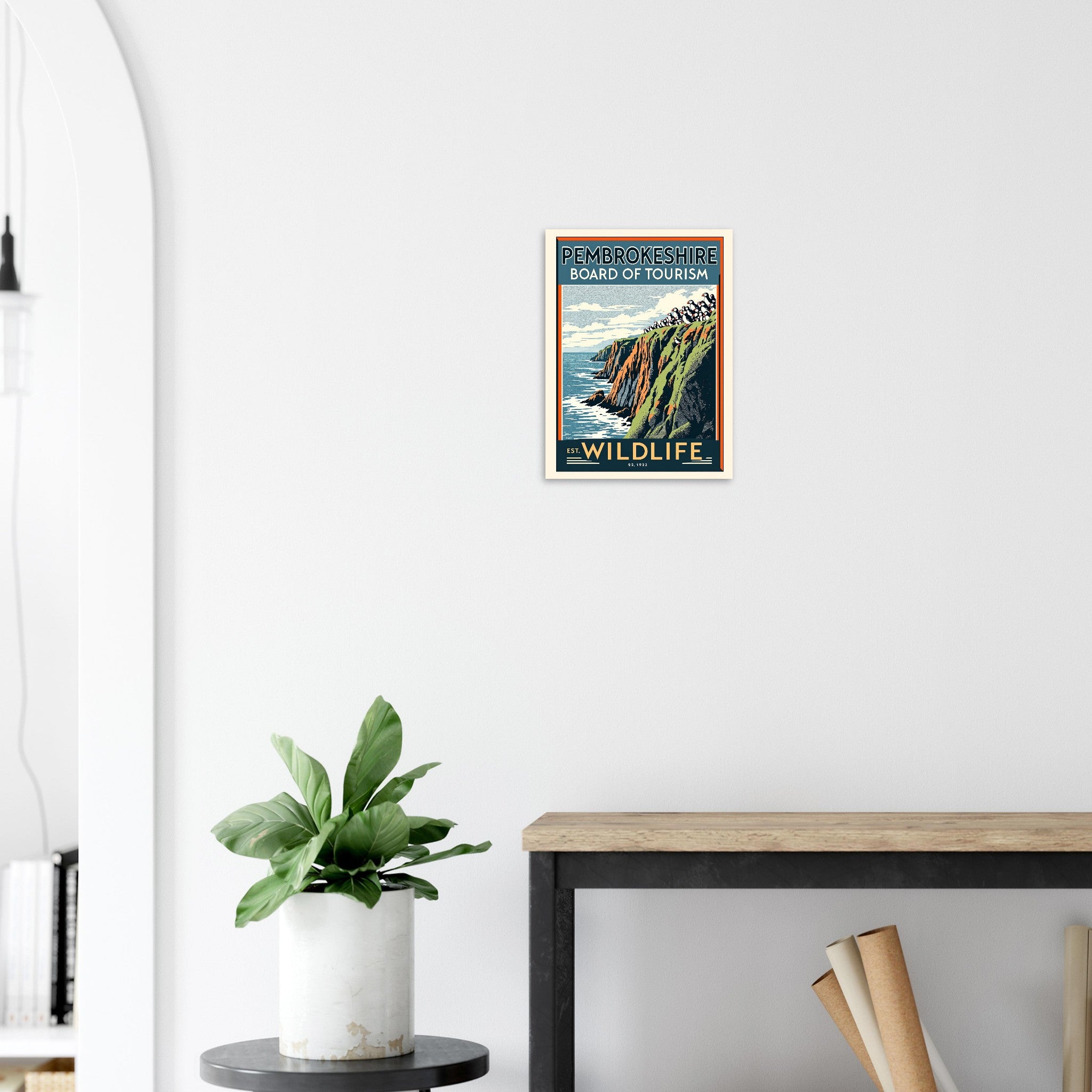 Pembrokeshire Vintage Travel Poster Art Print — detail view | Wild Thread Co