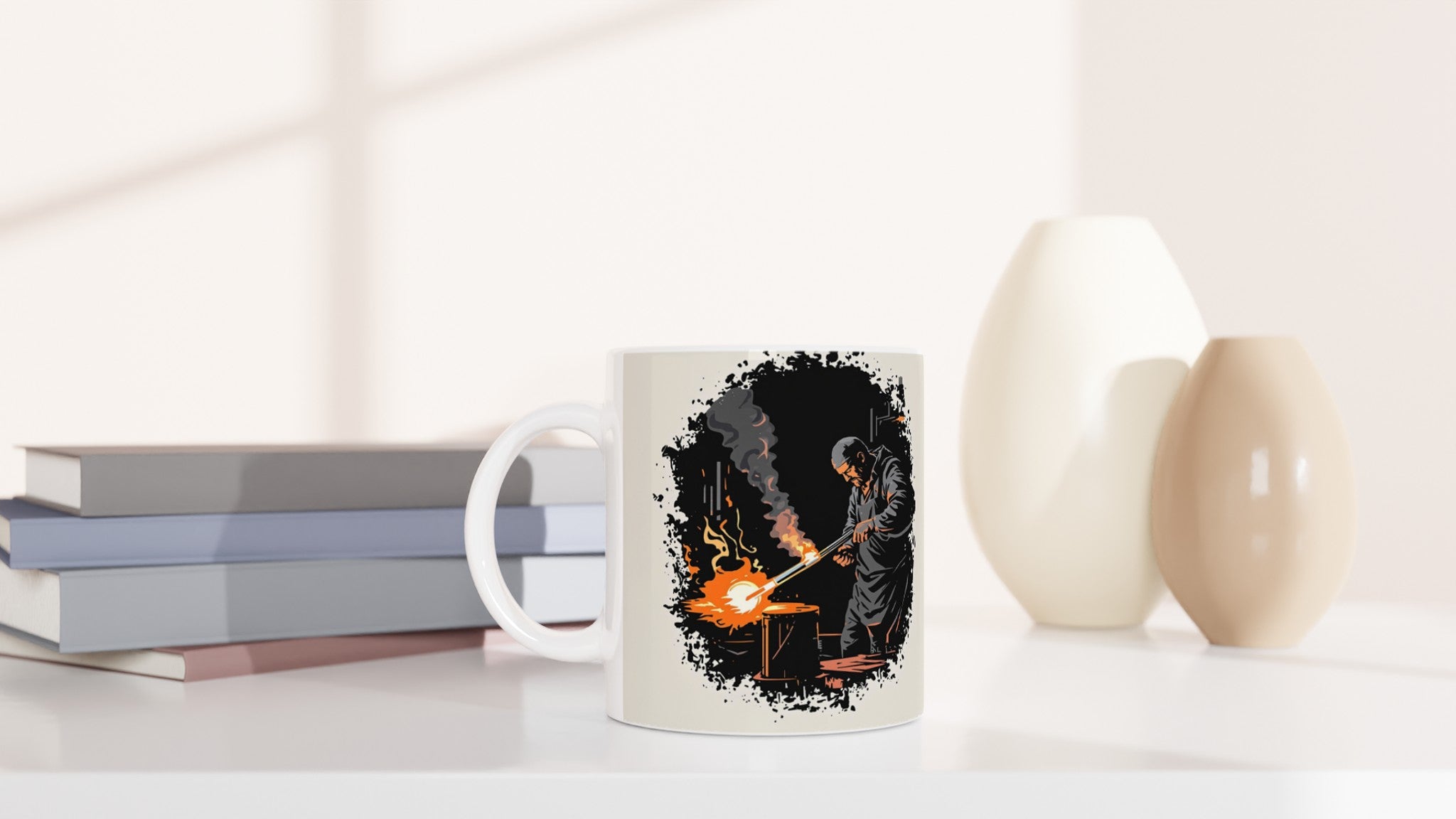 Glass Blower Craft Workshop Mug — detail view | Wild Thread Co