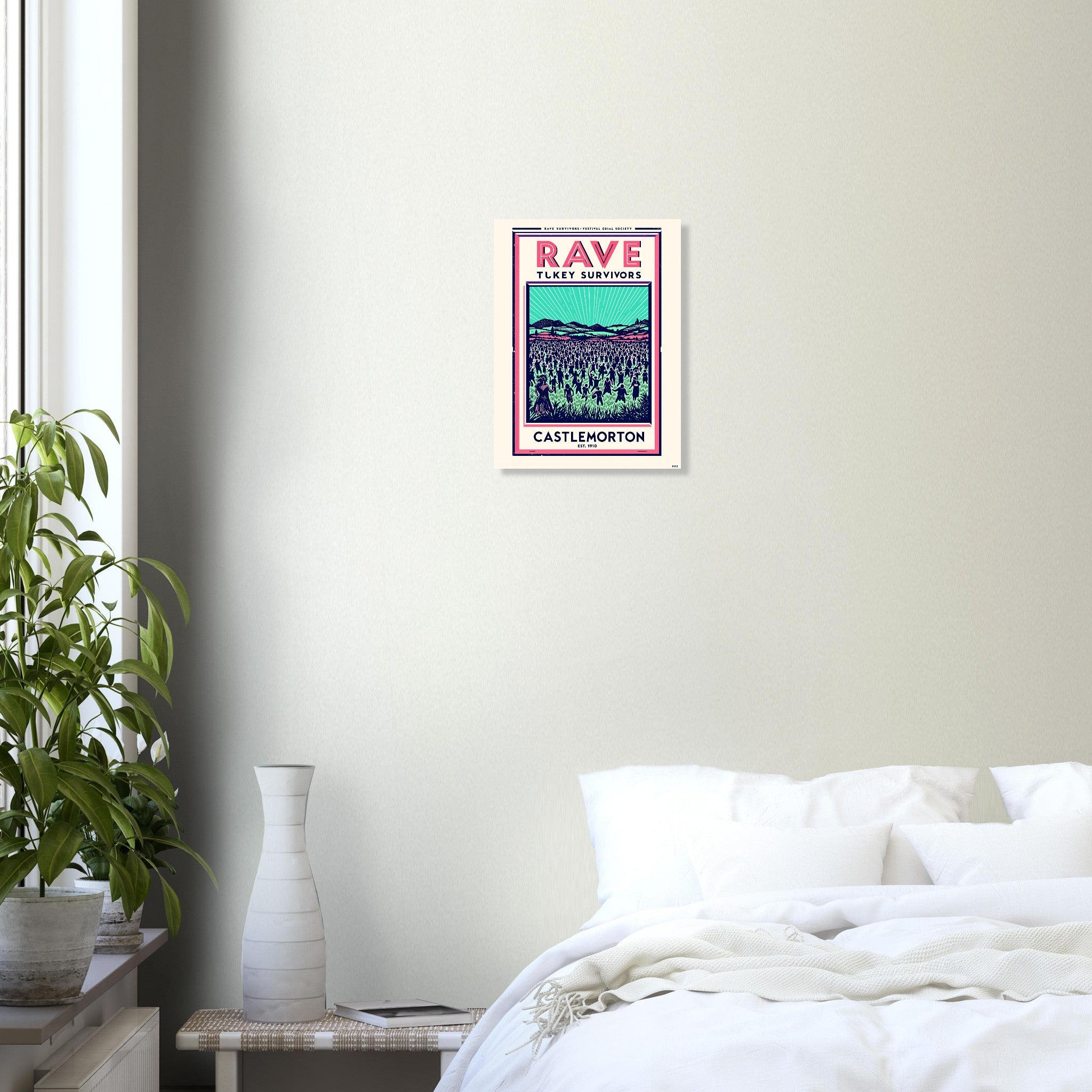 Rave Survivors Vintage Travel Poster Art Print — detail view | Wild Thread Co