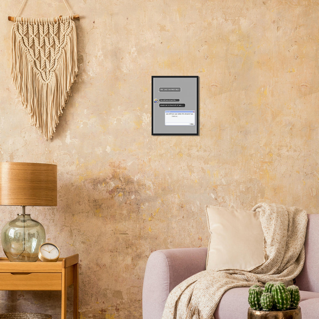 Y2k Early Internet Aim Nostalgia Framed Print Wall Art Ready to Hang Framed Art Print — detail view | Wild Thread Co