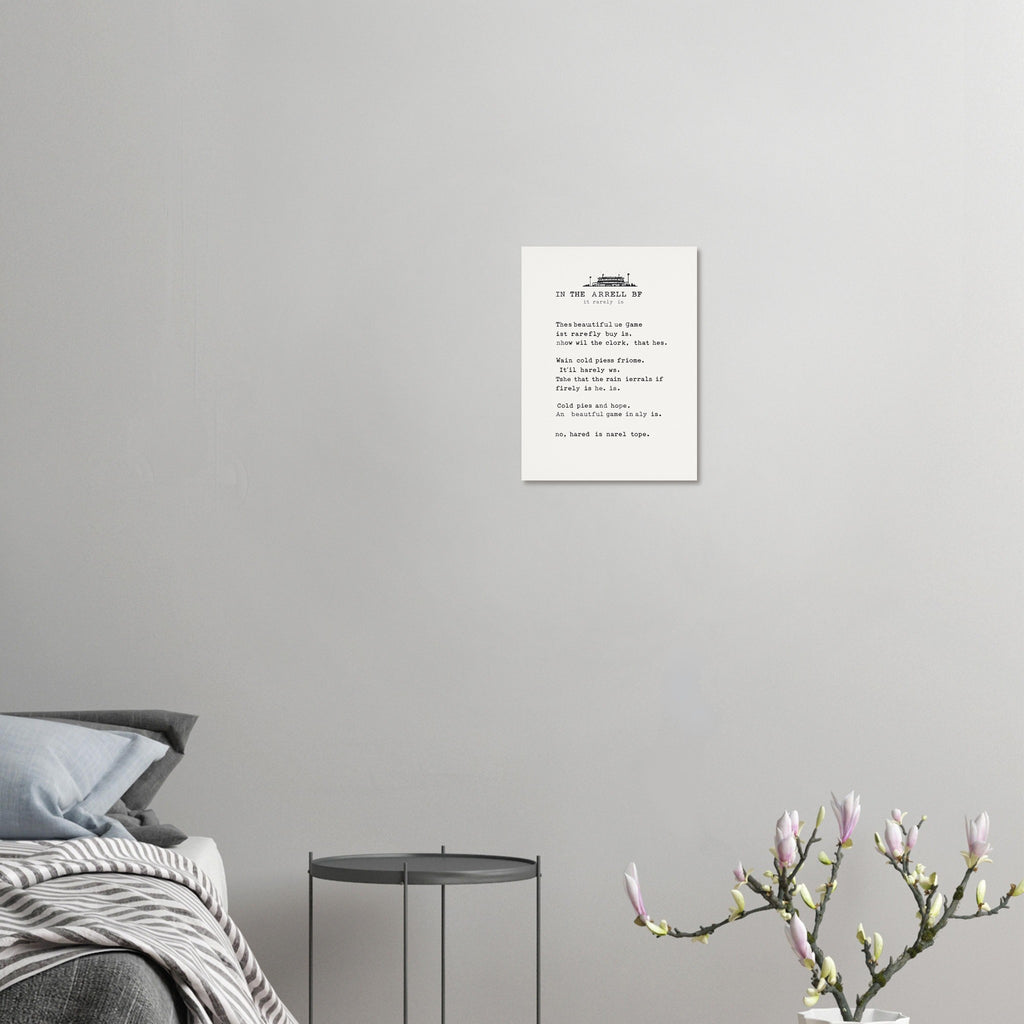 Football Terrace Poem Art Print Poster Wall Art UK — Art Print | Wild Thread Co