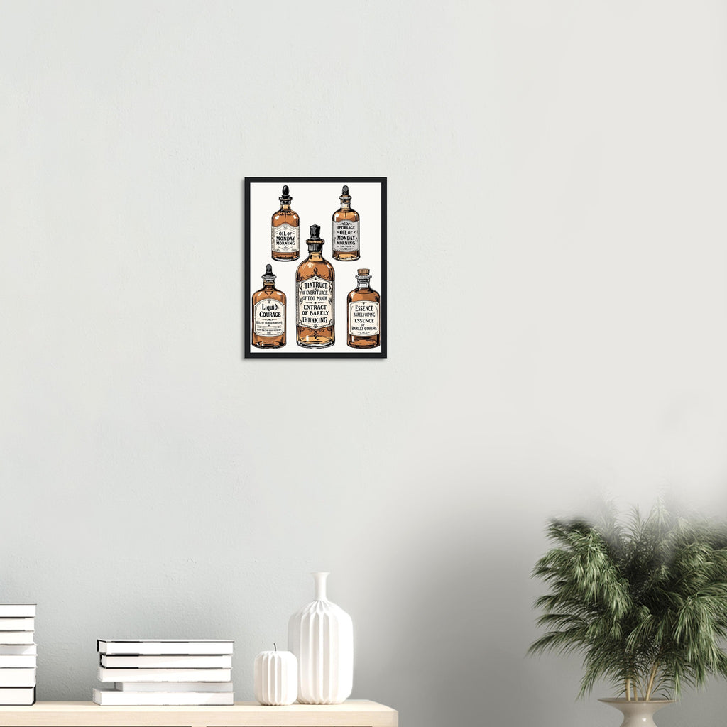 Apothecary Bottles Framed Print Wall Art Ready to Hang UK — Framed Art Print | Wild Thread Co