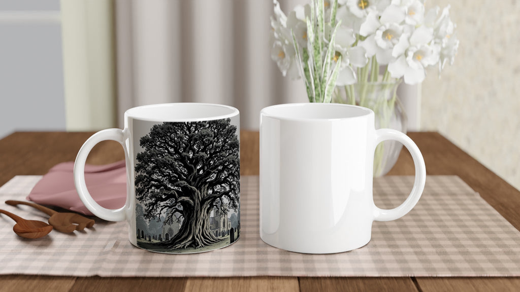 Ancient Yew Churchyard Mug — detail view | Wild Thread Co