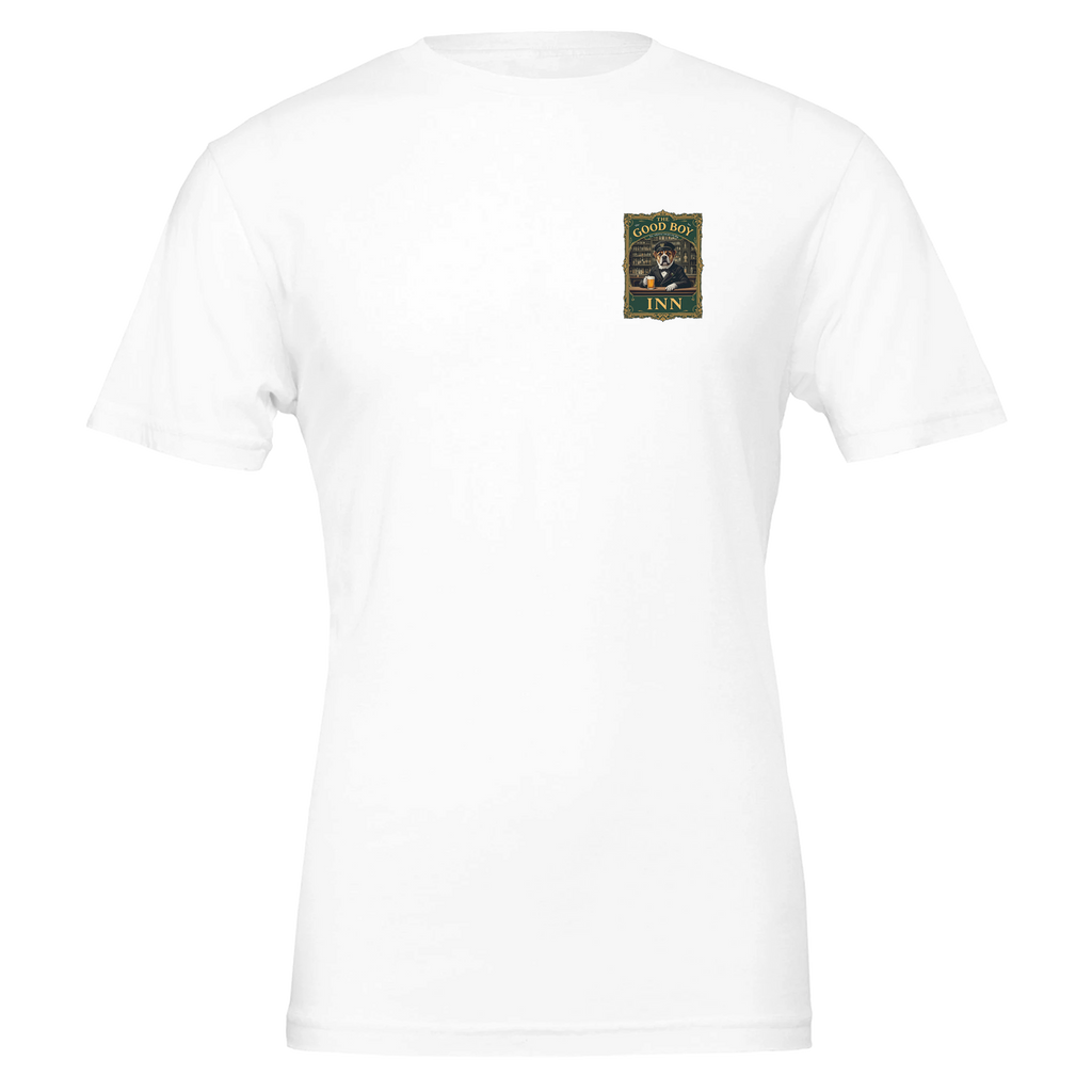 Pub Sign Good Boy Inn T-Shirt — detail view | Wild Thread Co