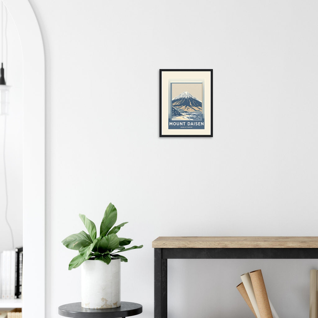 Mount Daisen Vintage Travel Poster Framed Art Print — detail view | Wild Thread Co
