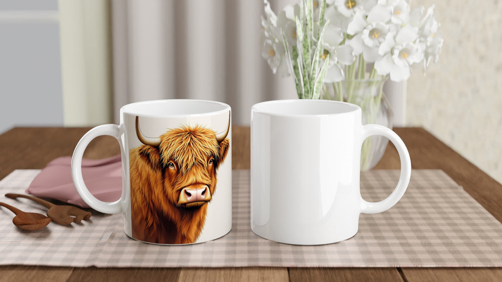 Highland Cattle Portrait Mug — detail view | Wild Thread Co