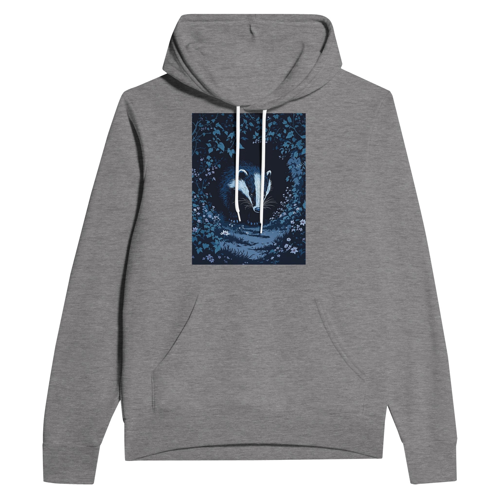 Badger Hoodie UK | Dusk Patrol British Wildlife Hoodie Navy - Wild Thread Co